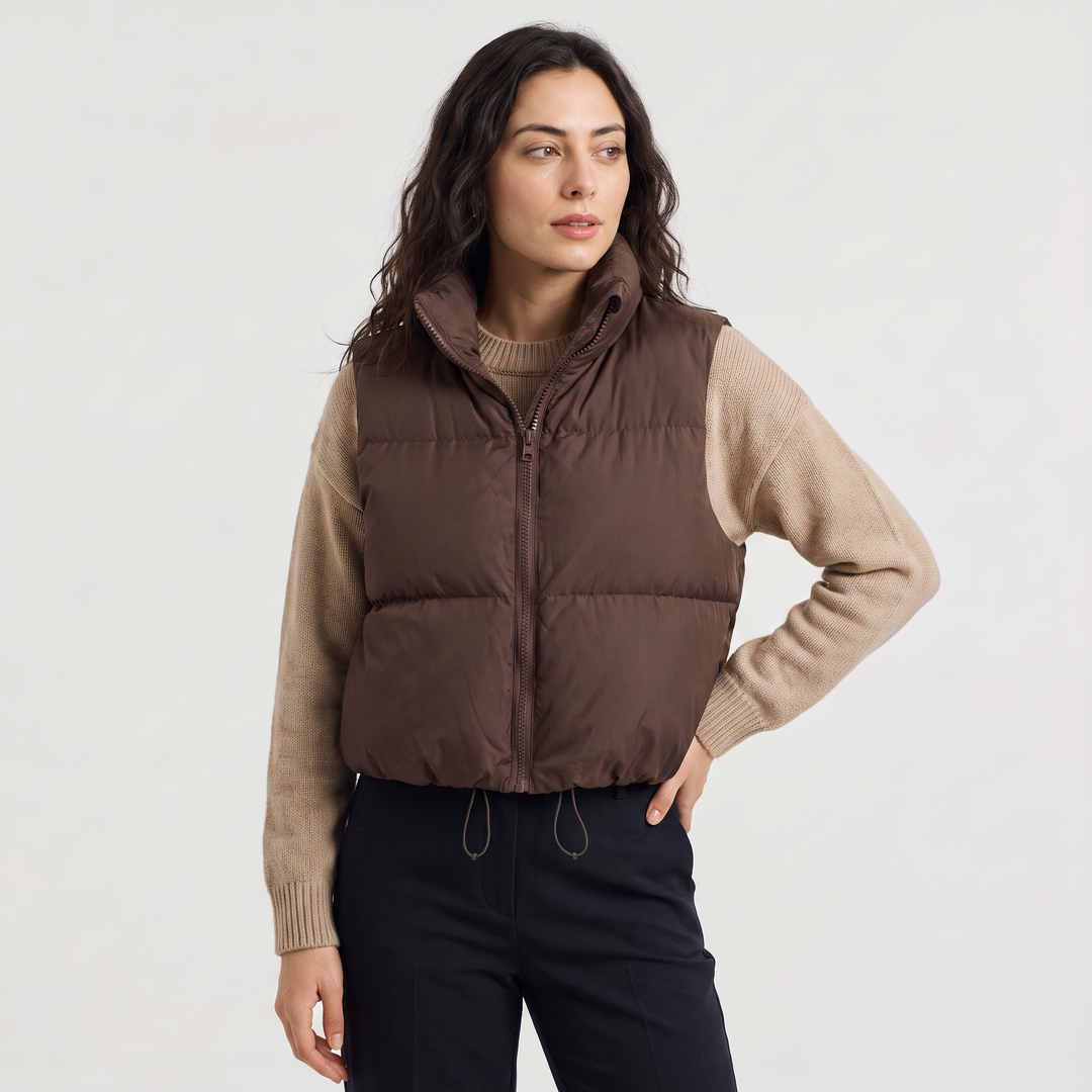 Cropped Quilted Puffer Gilet