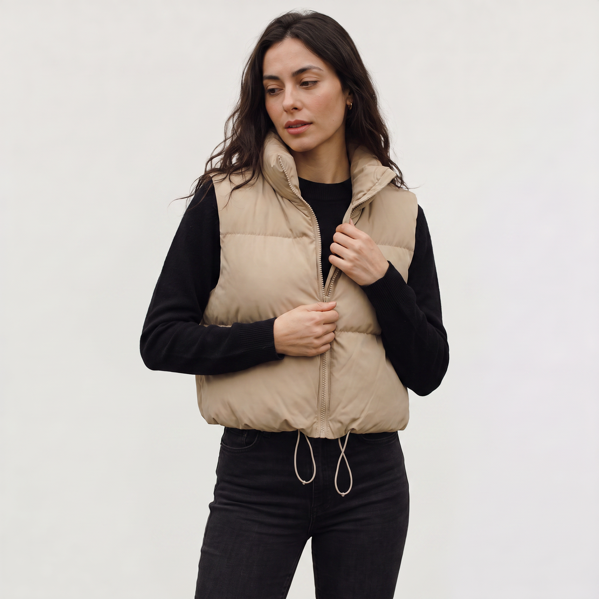 Cropped Quilted Puffer Gilet