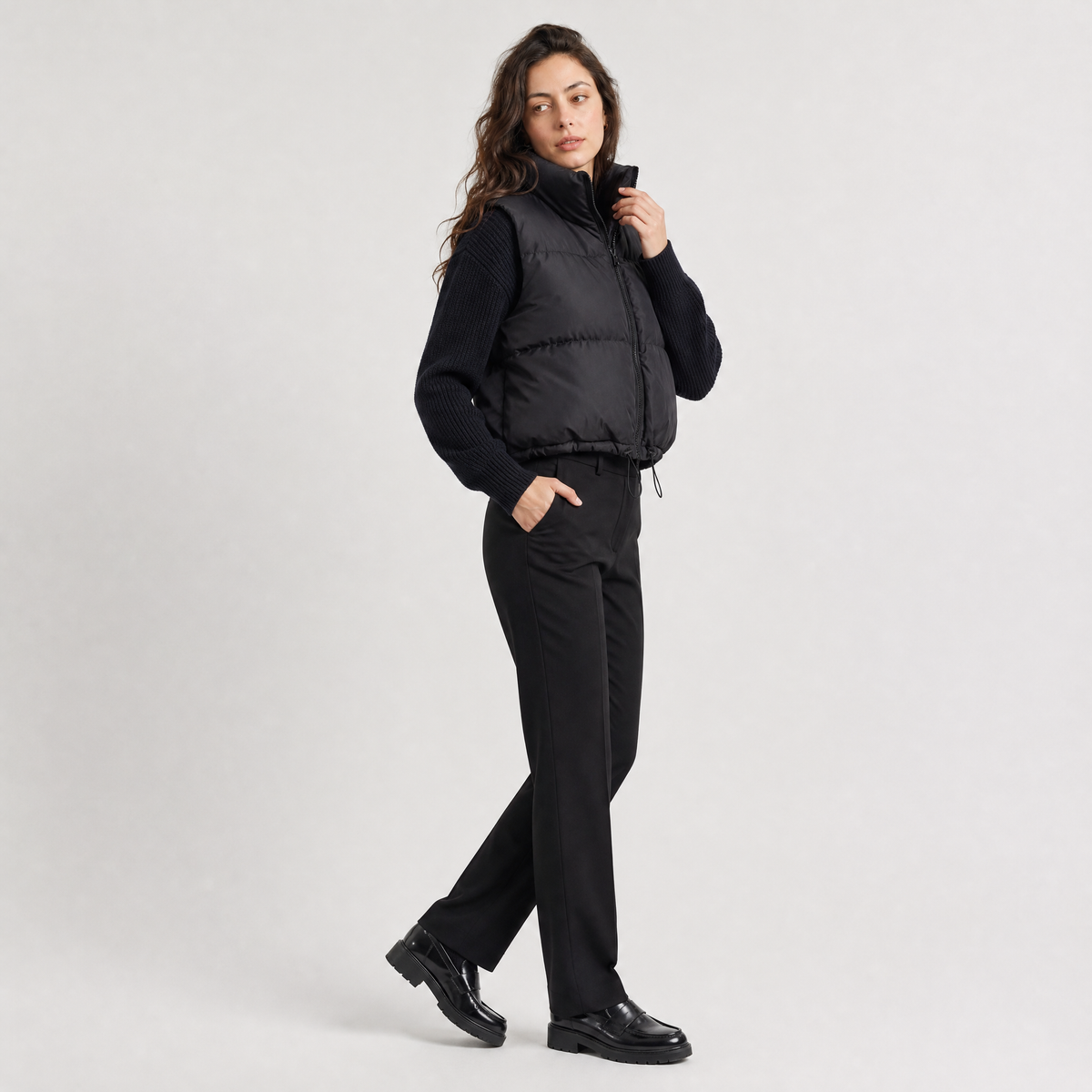 Cropped Quilted Puffer Gilet