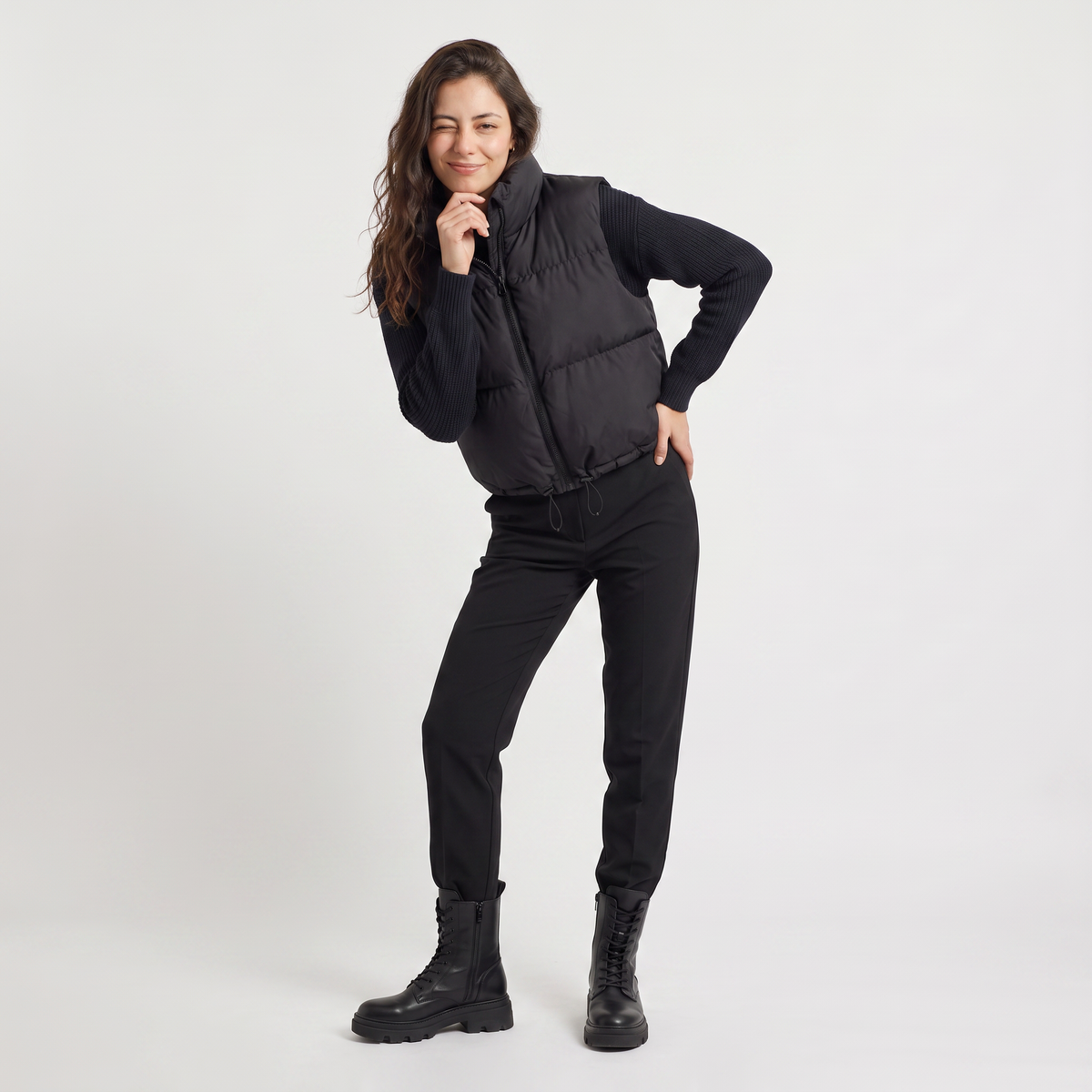 Cropped Quilted Puffer Gilet