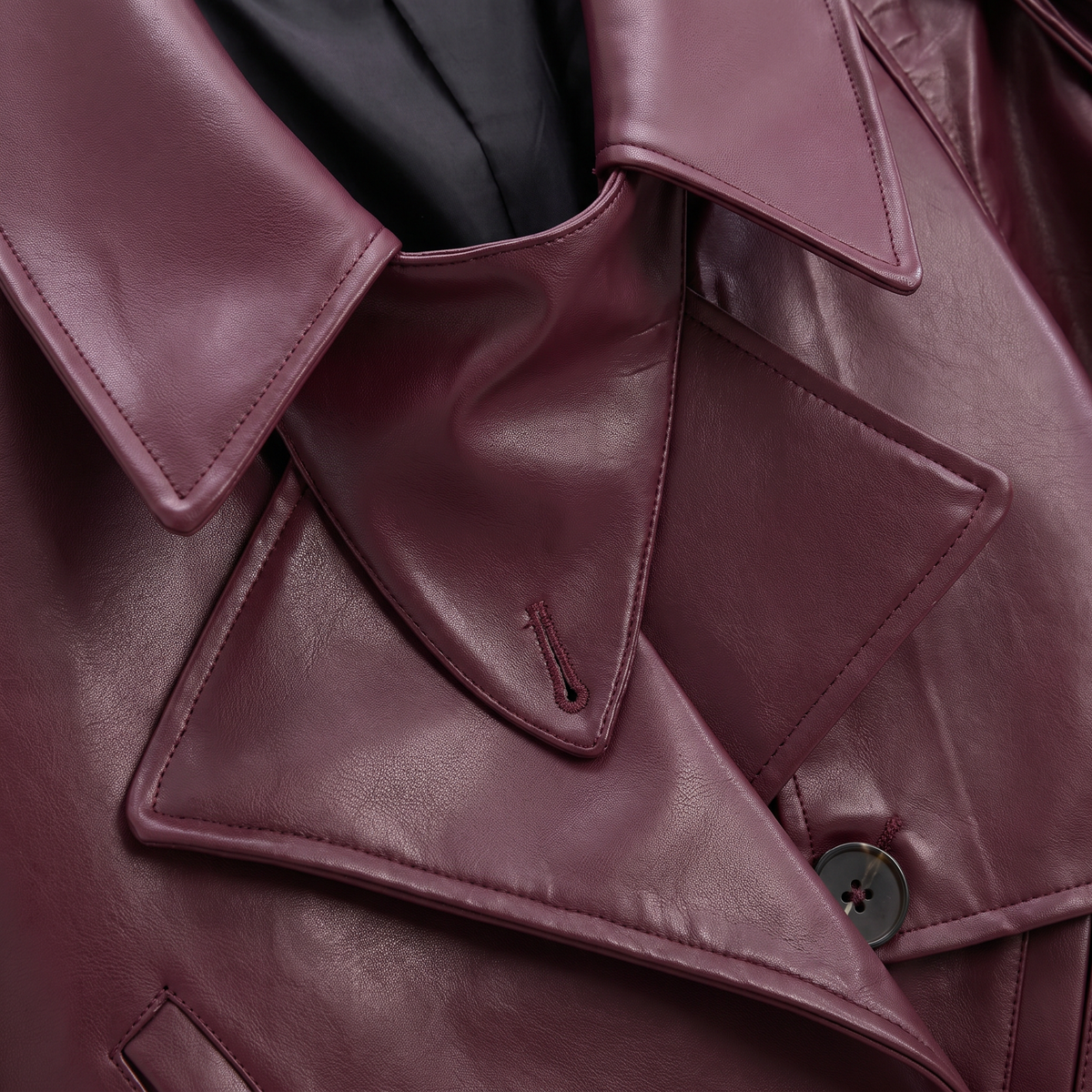Cropped Belted Double-Breasted Trench Coat