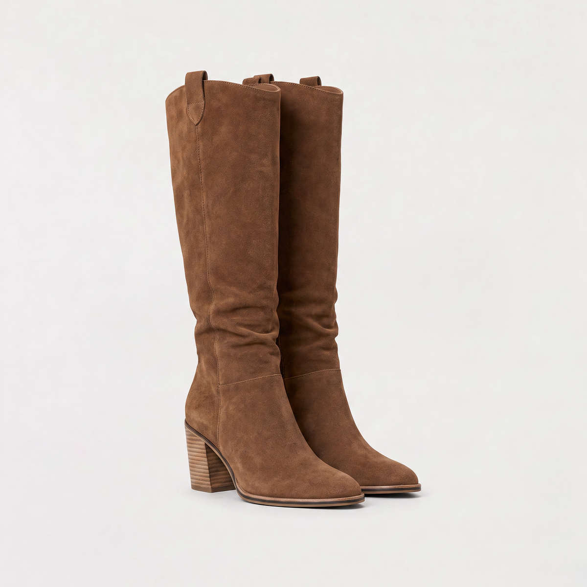 Knee-High Cushioned Leather Boots