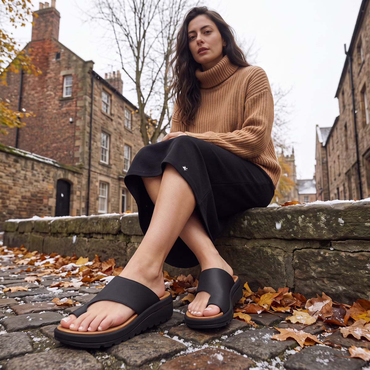 Toe-Loop Platform Sandals