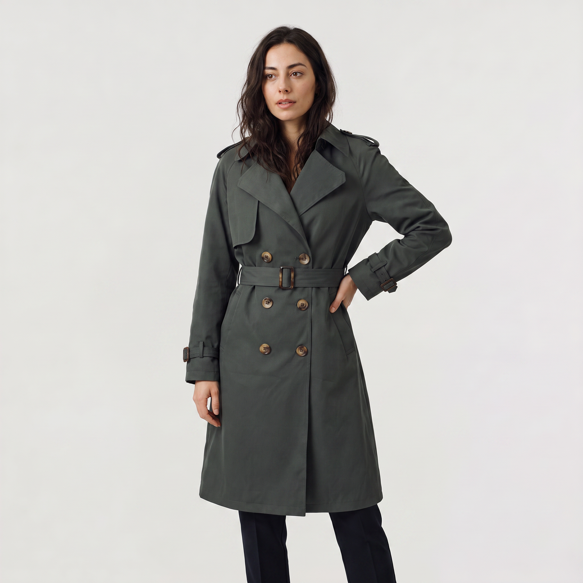 Single Breasted Belted Trench Coat