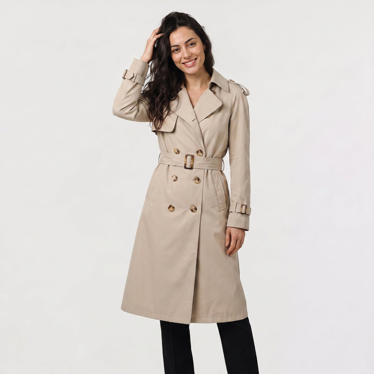 Single Breasted Belted Trench Coat