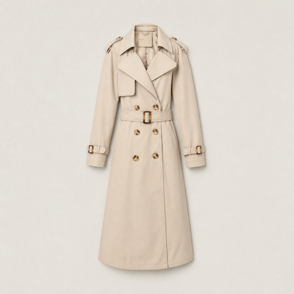 Single Breasted Belted Trench Coat