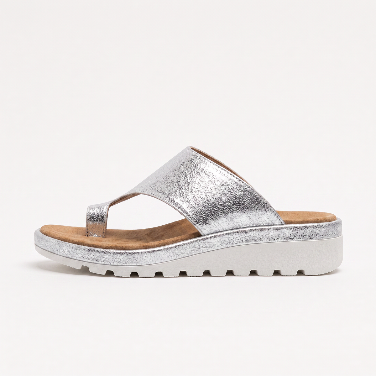 Toe Ring Slide Sandals - Wedge Sole