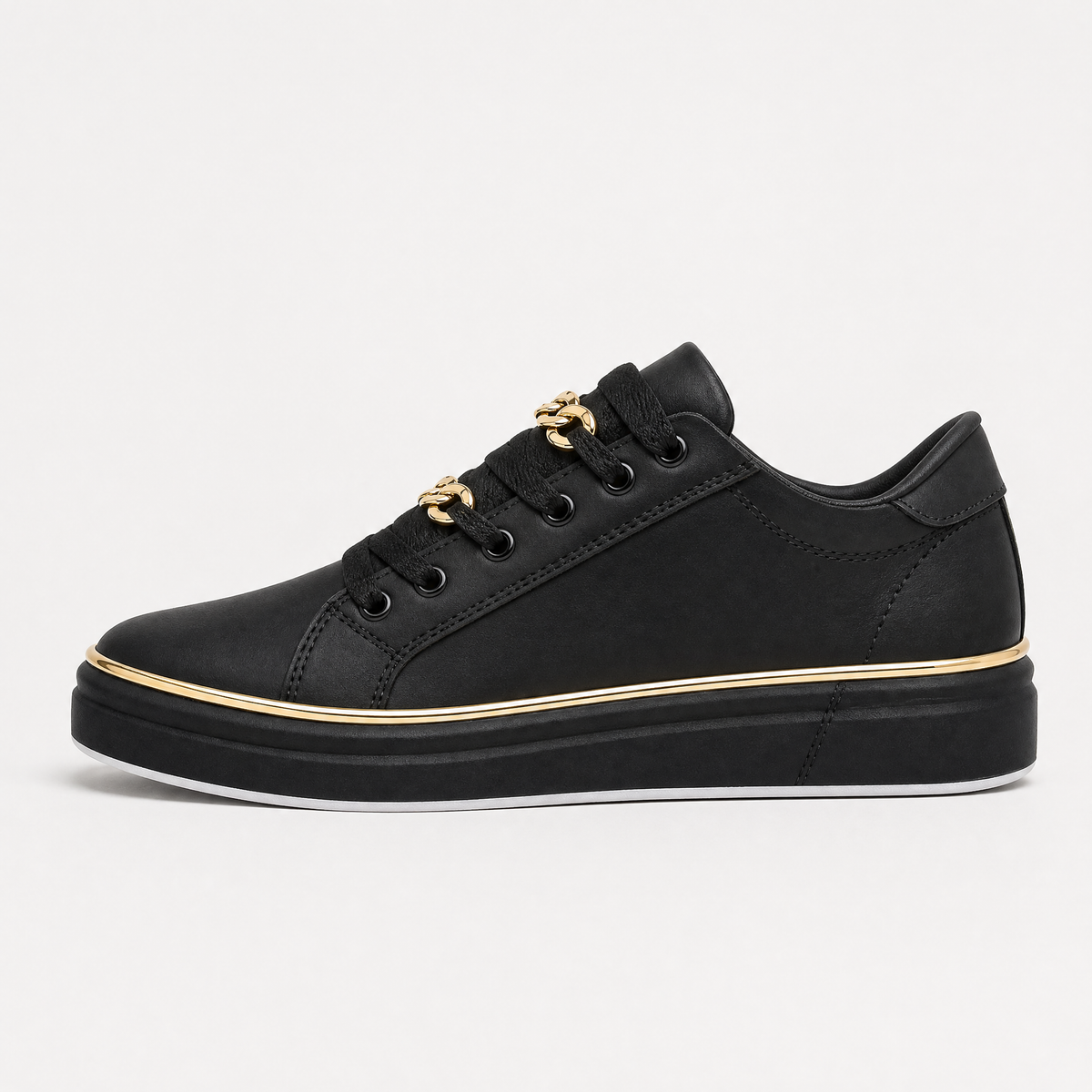 Orthopedic Lace-Up Trainers with Chain Detail