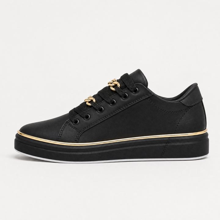 Orthopedic Lace-Up Trainers with Chain Detail