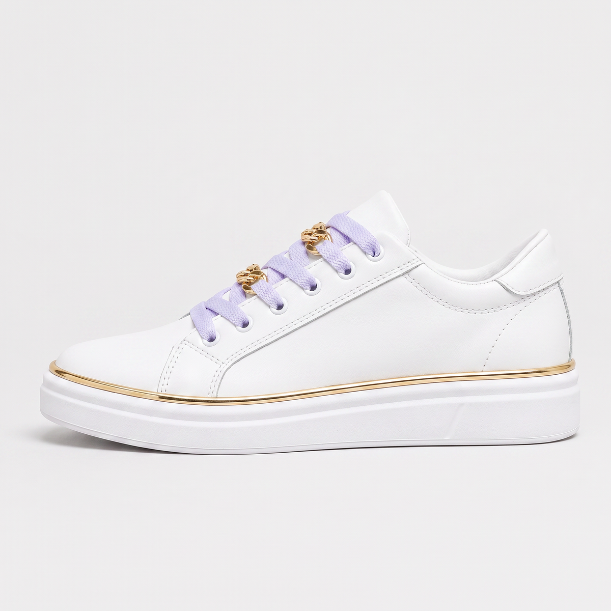 Orthopedic Lace-Up Trainers with Chain Detail