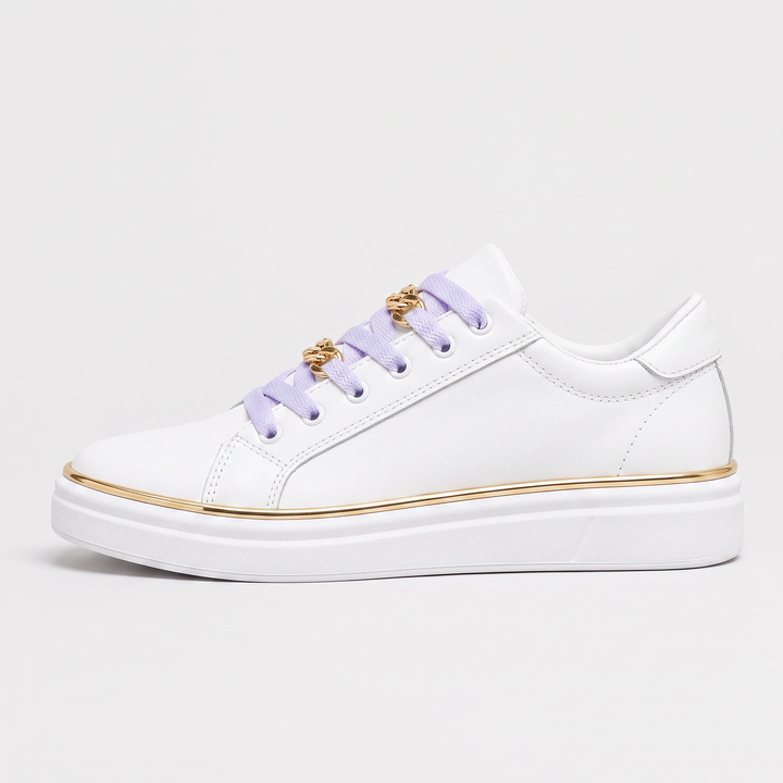 Orthopedic Lace-Up Trainers with Chain Detail