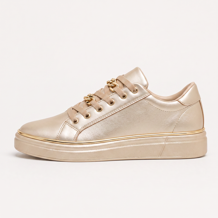Orthopedic Lace-Up Trainers with Chain Detail