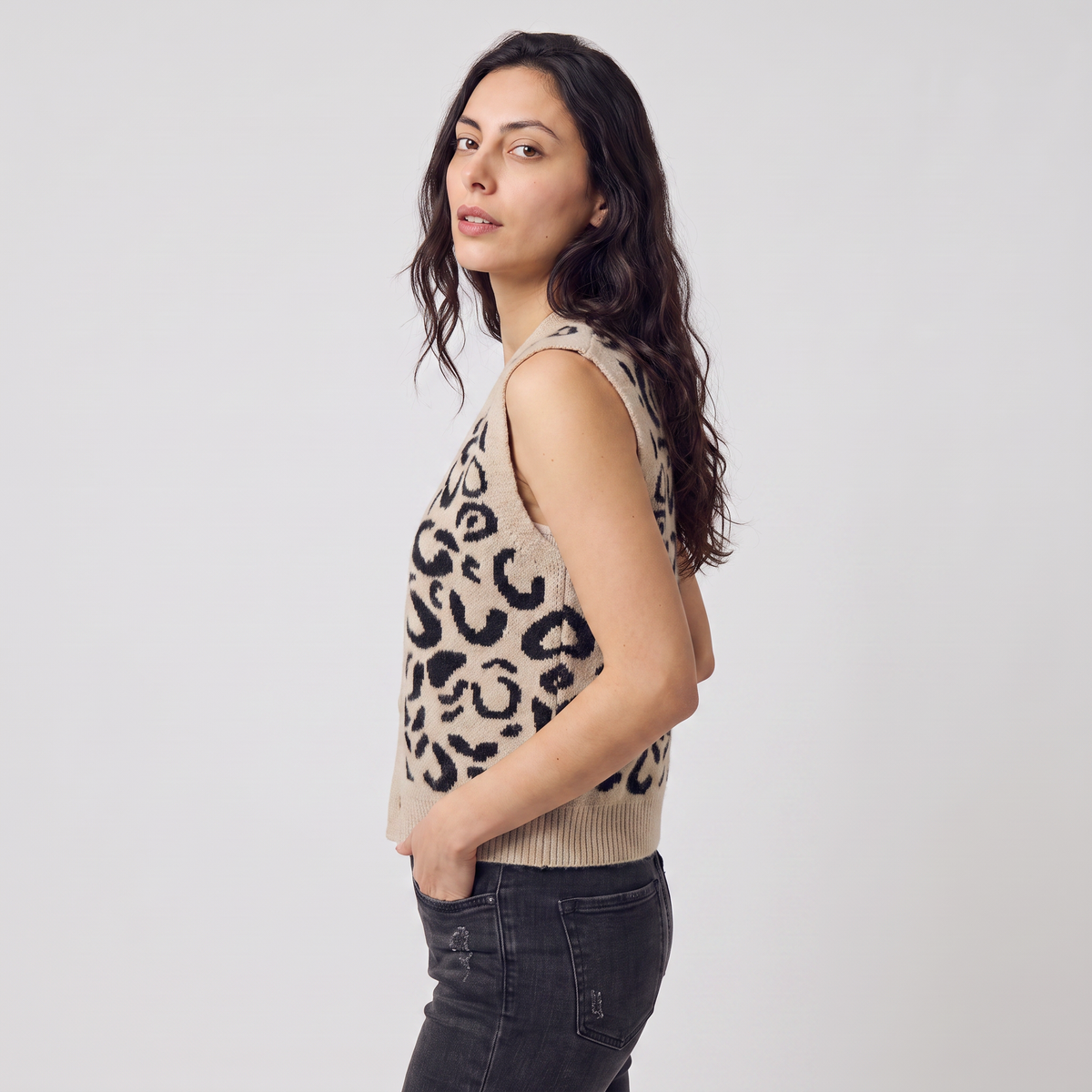 Patterned Button-Front Waistcoat