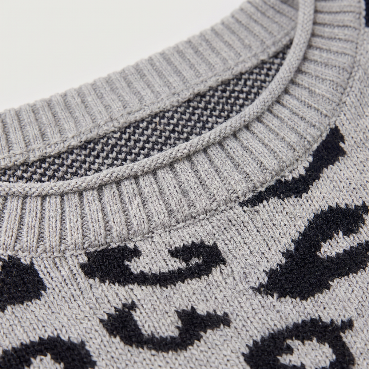 Color-Block Leopard Print Sweater