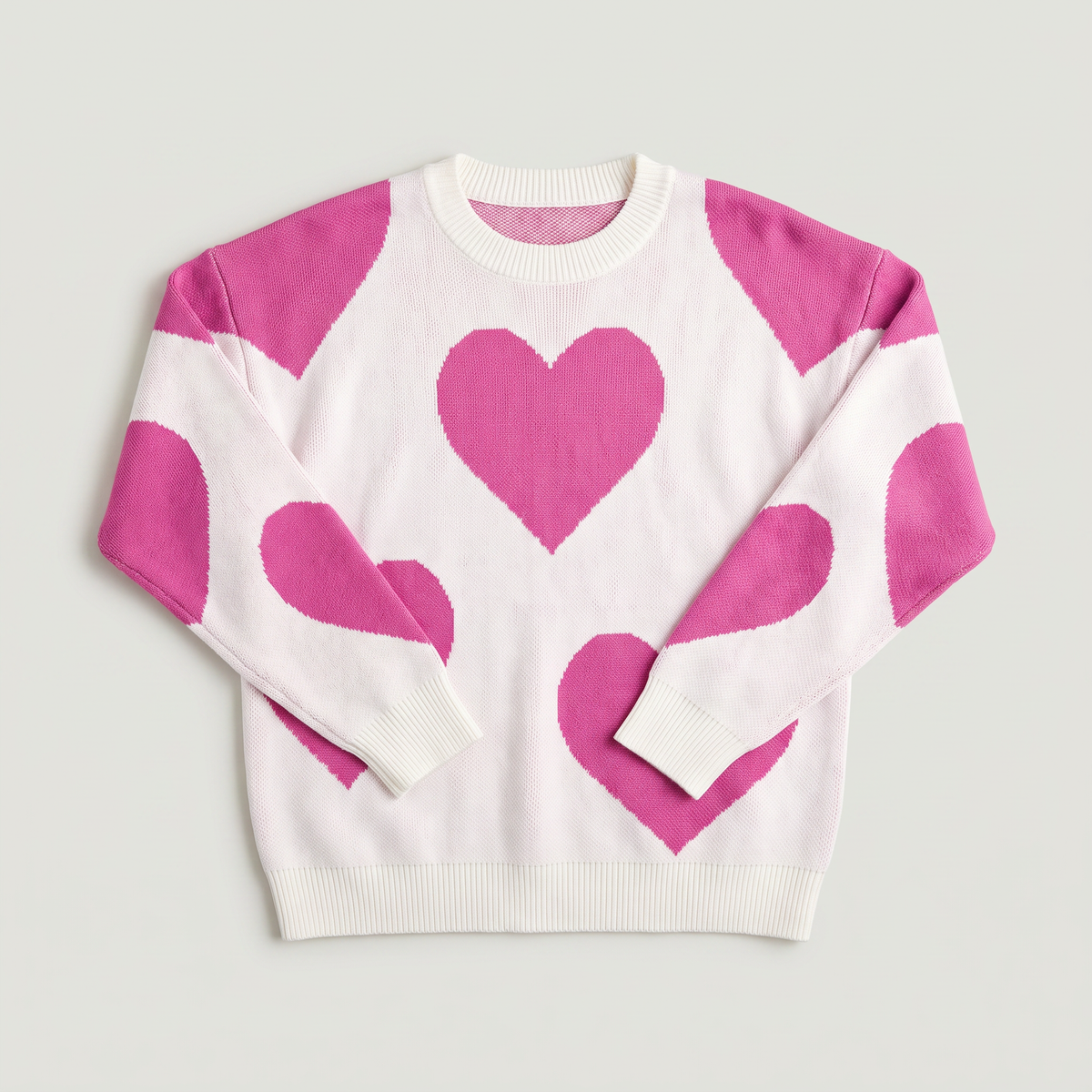 Heart Pattern Knitted Sweater