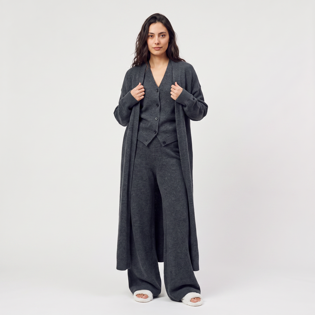 Three-Piece Knitted Cardigan Set