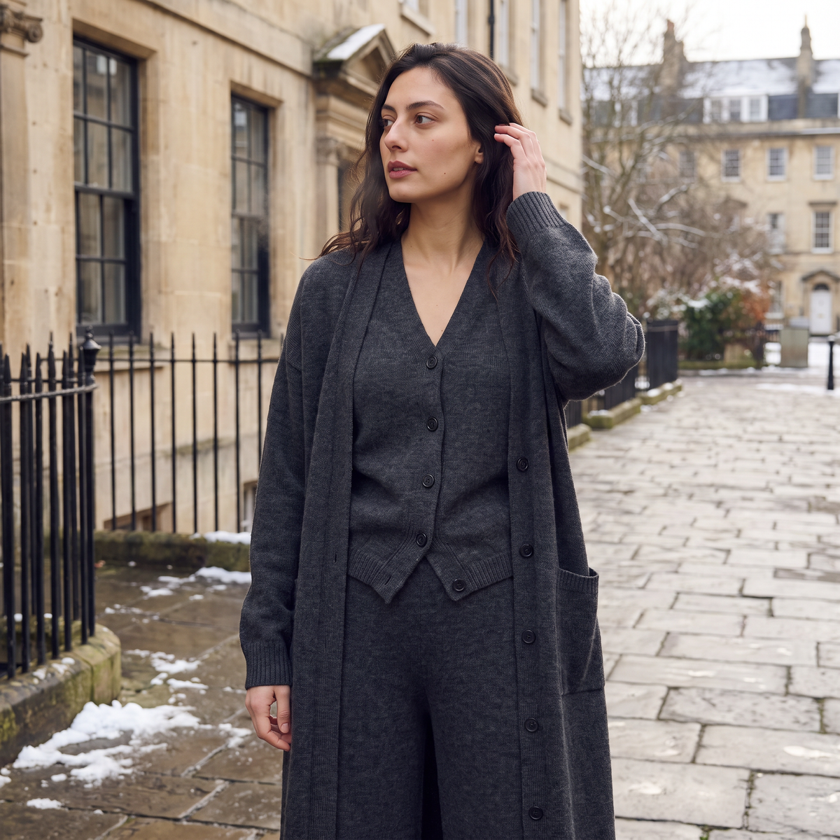 Three-Piece Knitted Cardigan Set