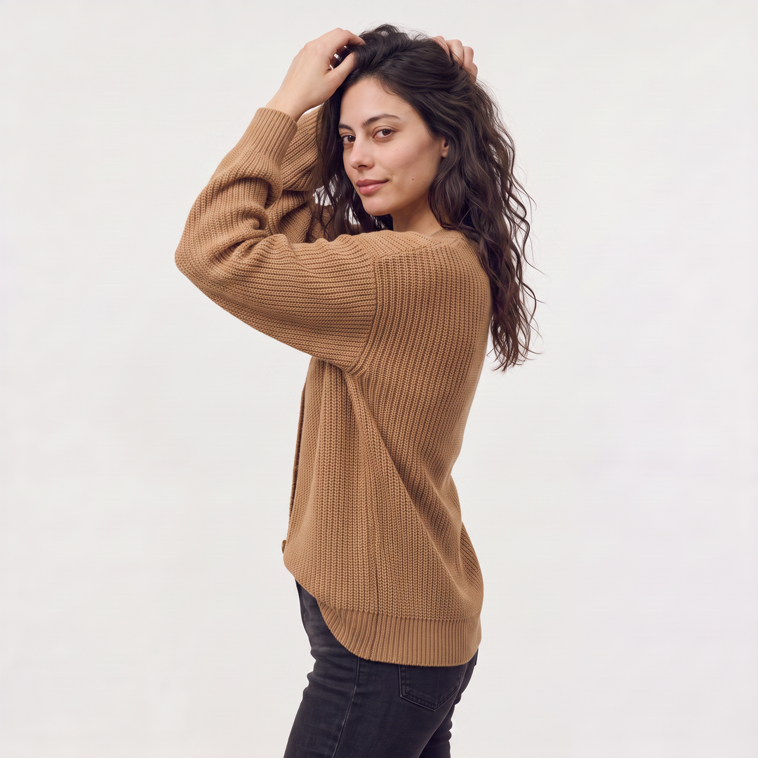 Evelyn V-Neck Button-Front Knit Cardigan