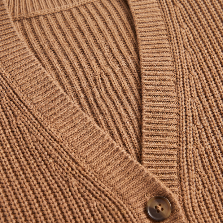 Evelyn V-Neck Button-Front Knit Cardigan