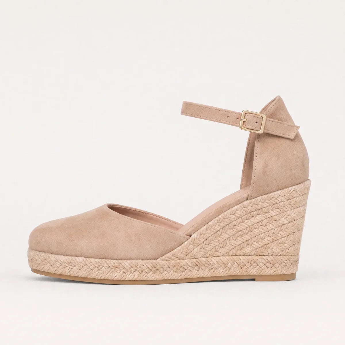 Closed-Toe Wedge Sandals - Ankle Strap