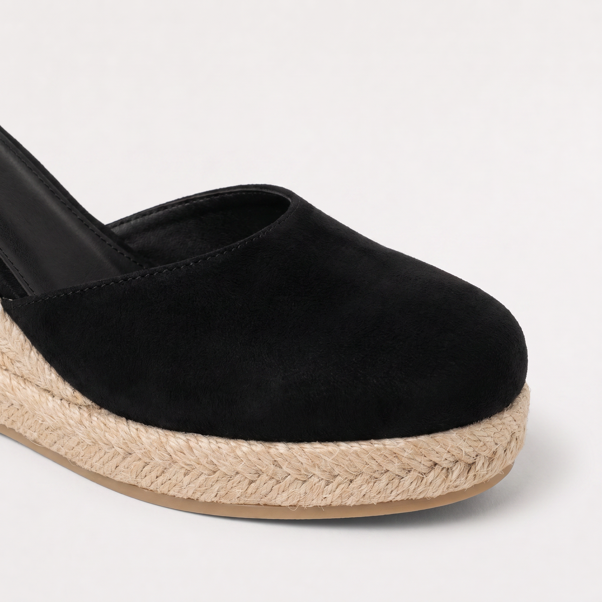 Closed-Toe Wedge Sandals with Ankle Strap