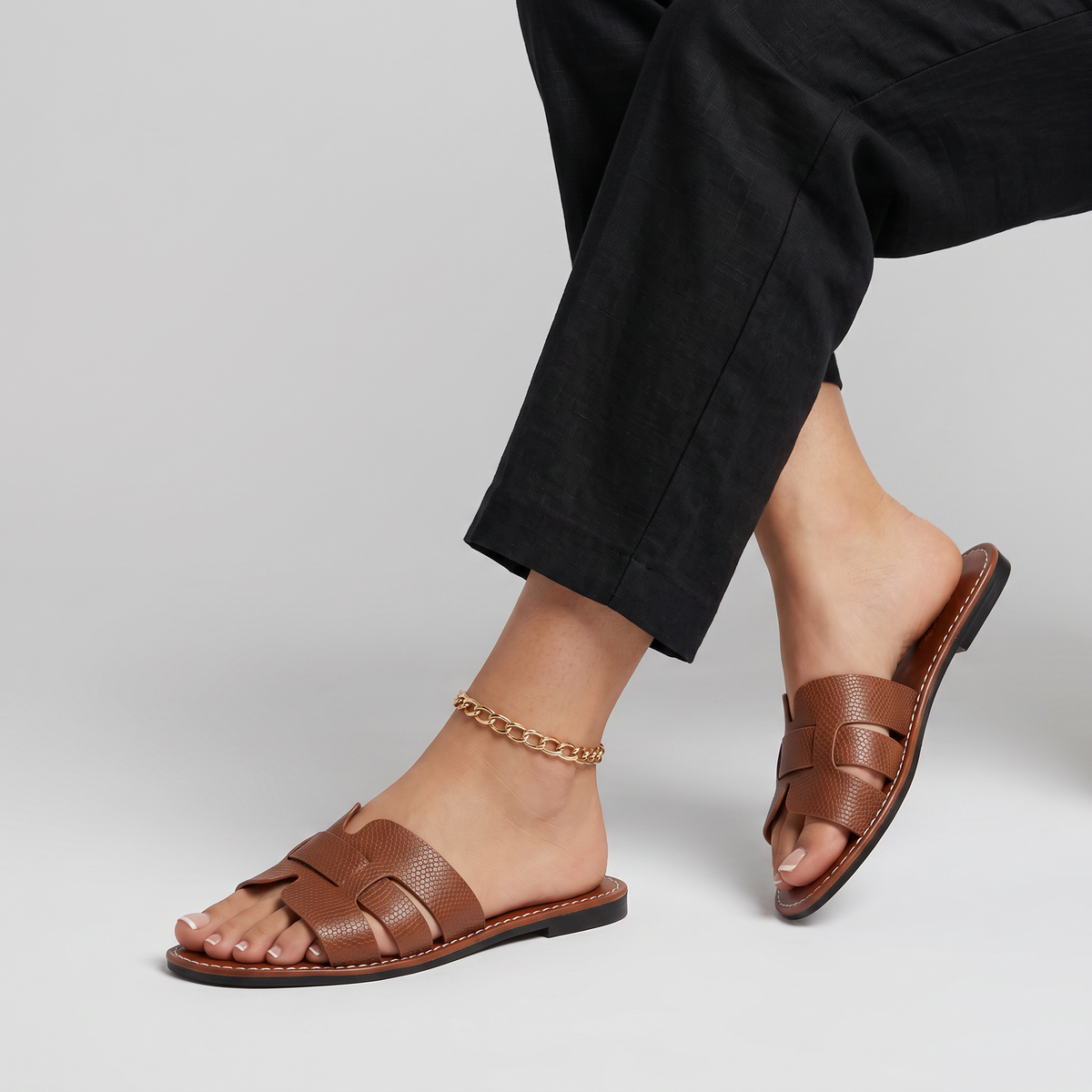Flat Slide Cushioned Sandals