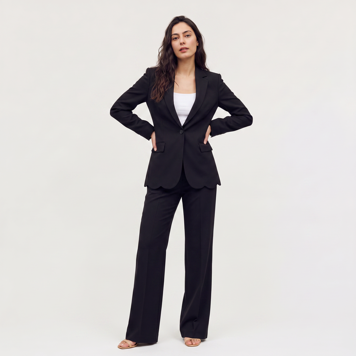 Tailored Blazer and Wide-Leg Trouser Set