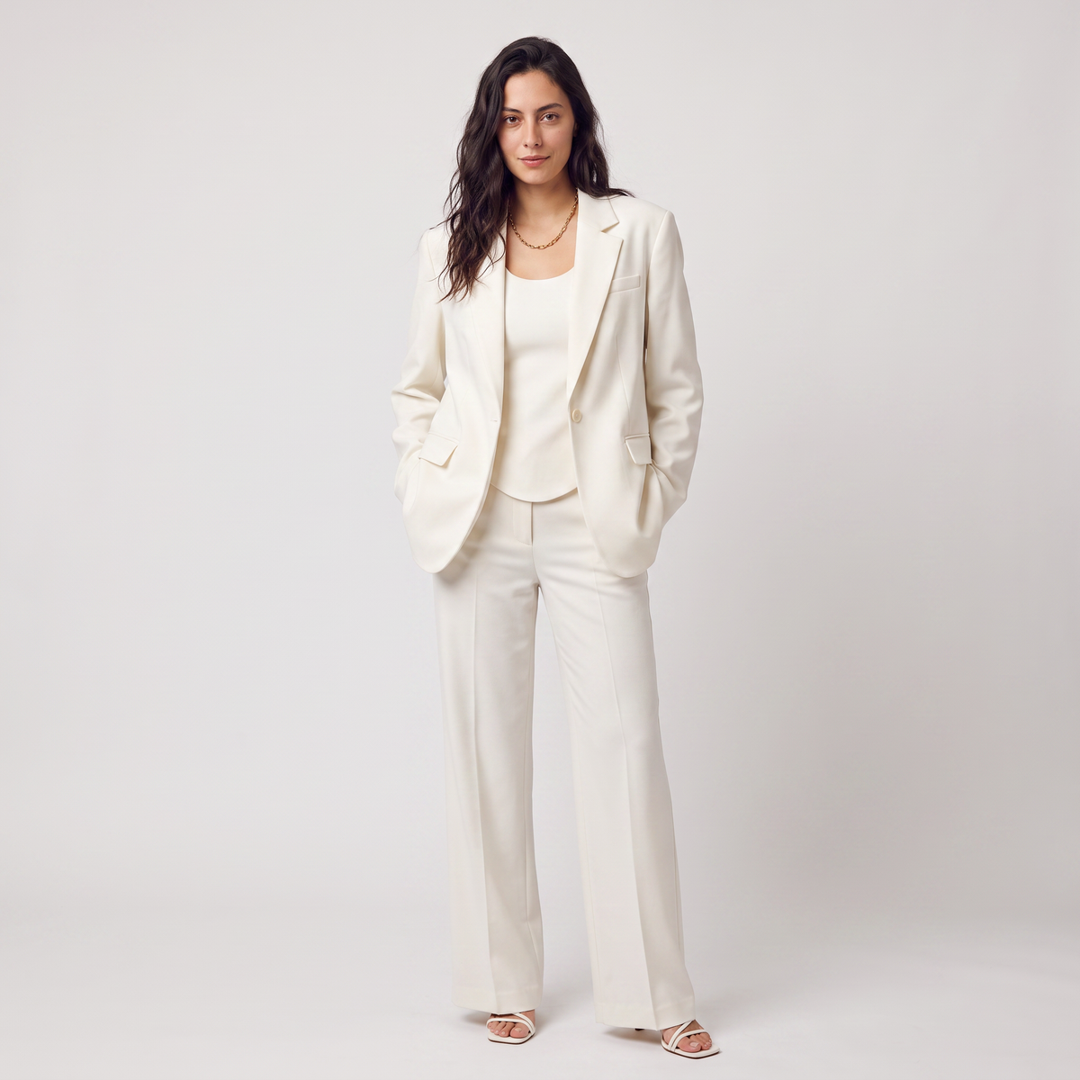 Tailored Blazer and Wide-Leg Trouser Set