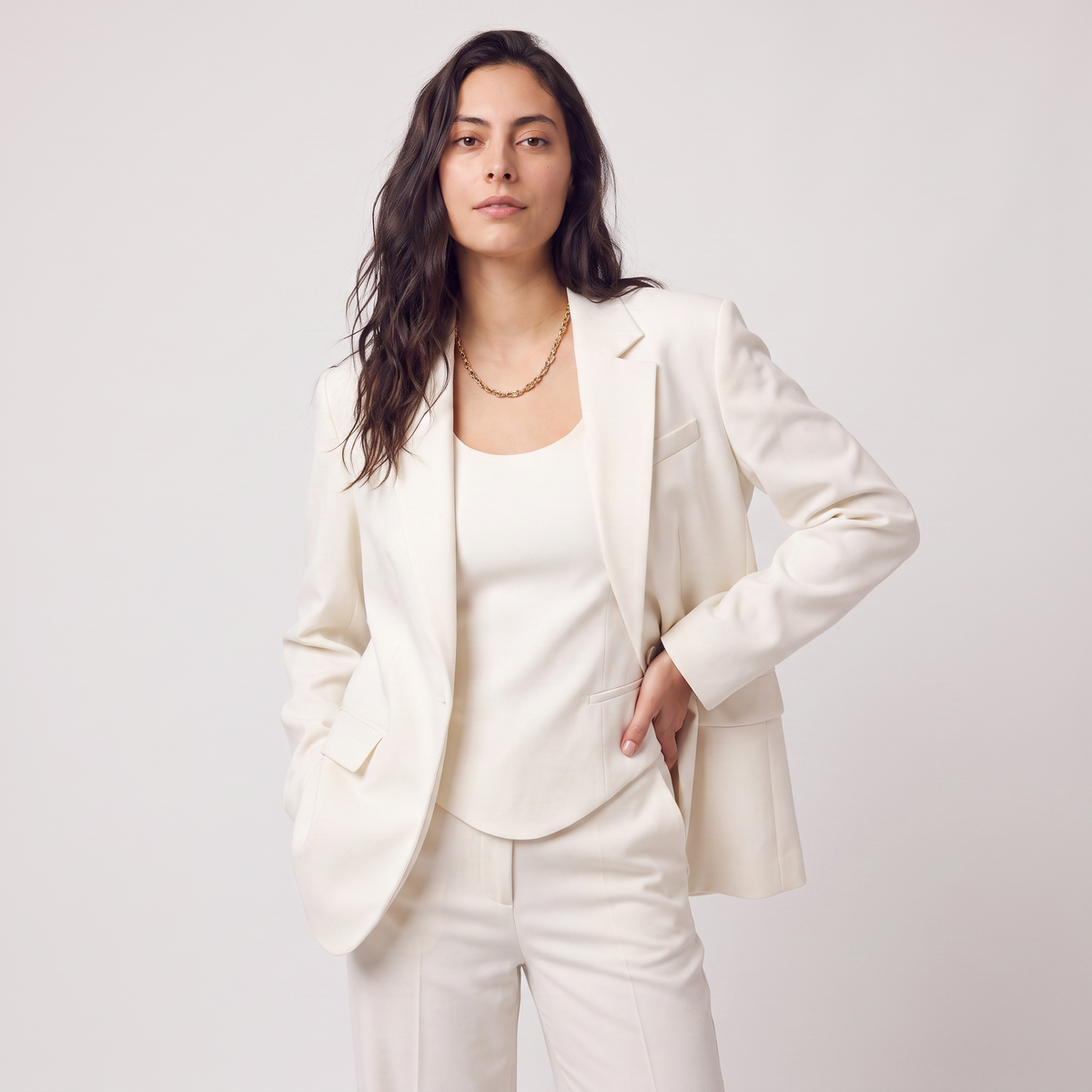 Tailored Blazer and Wide-Leg Trouser Set