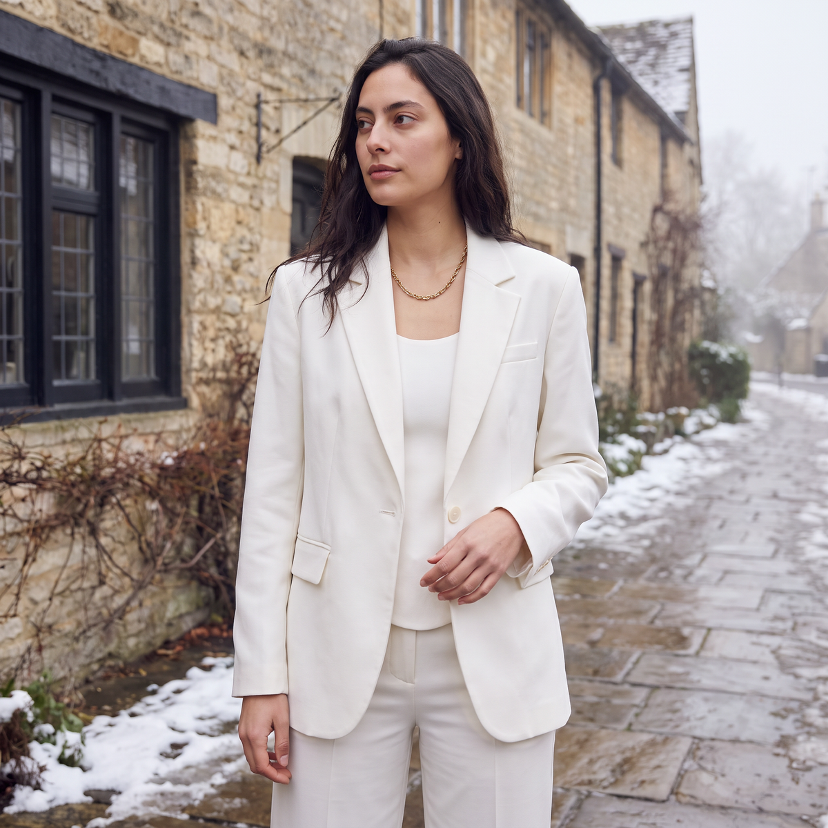 Tailored Blazer and Wide-Leg Trouser Set