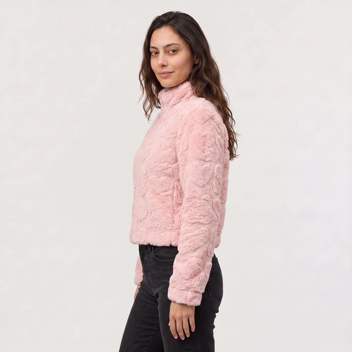 Fleece Texture Teddy Zip Jacket
