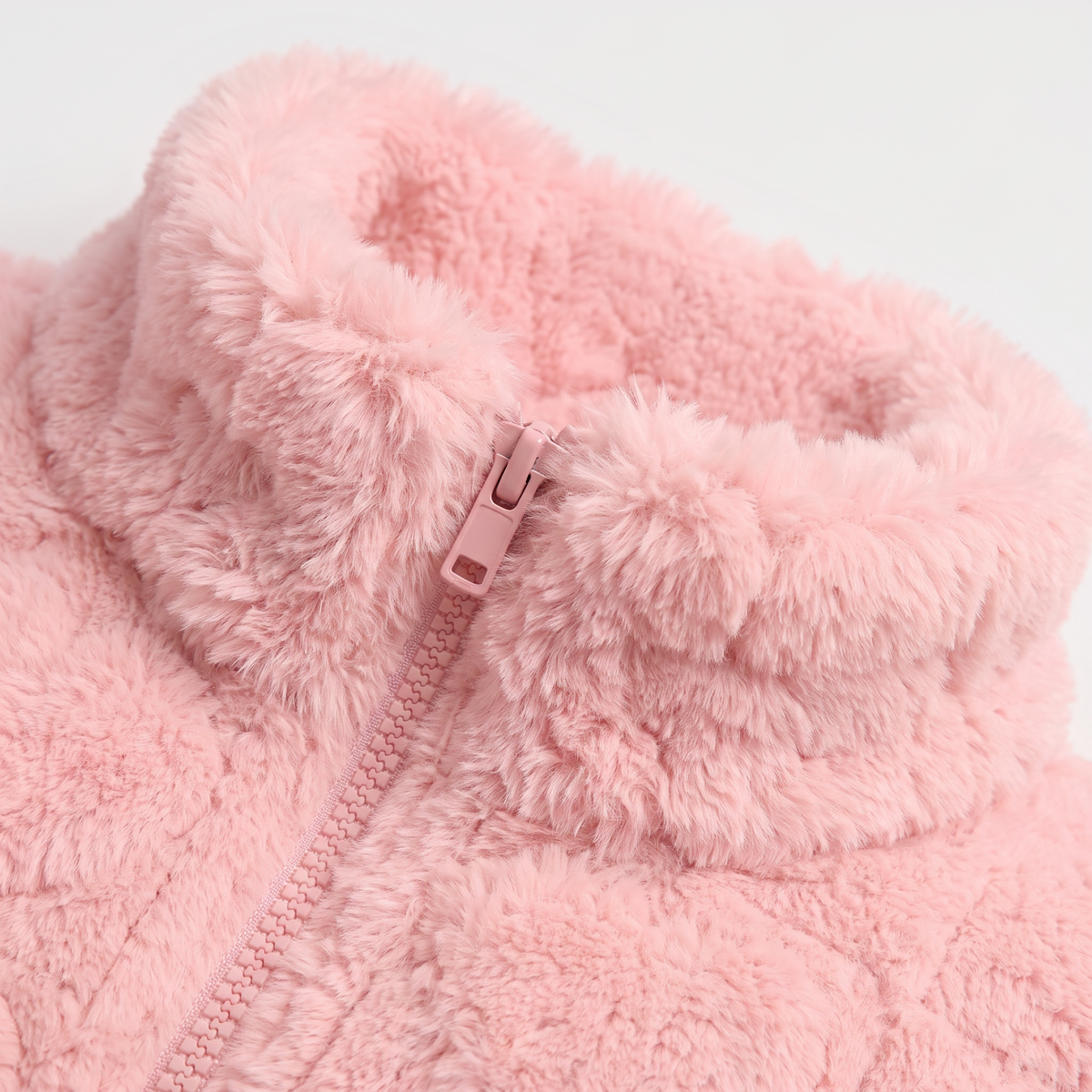 Fleece Texture Teddy Zip Jacket