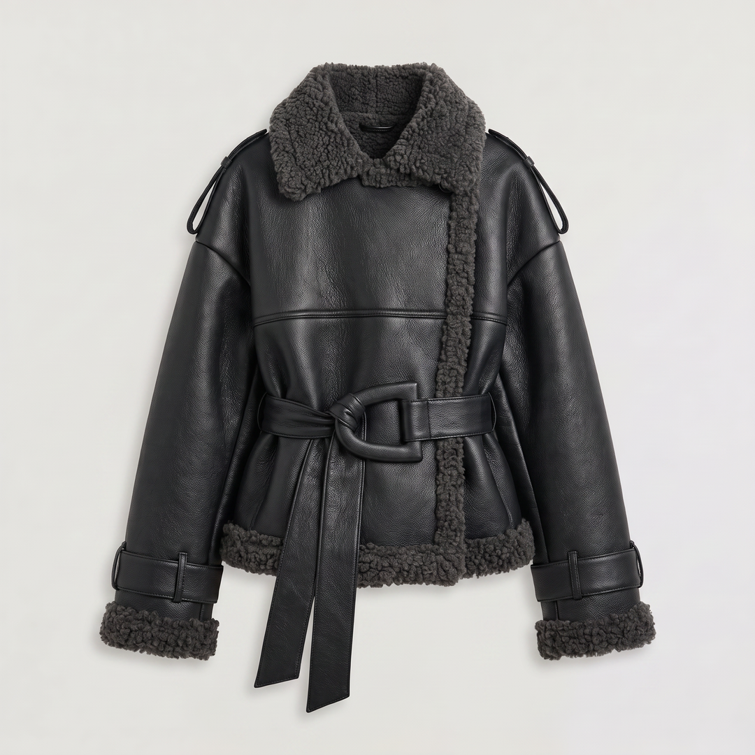 Belted Aviator Short Jacket