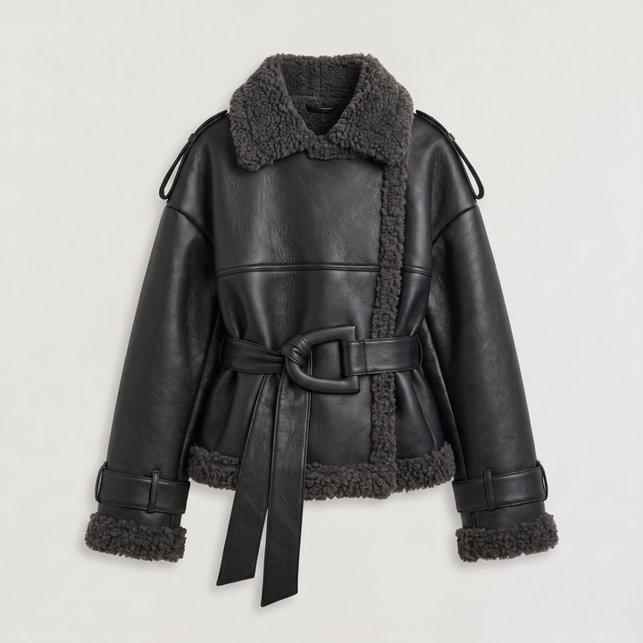 Belted Aviator Short Jacket
