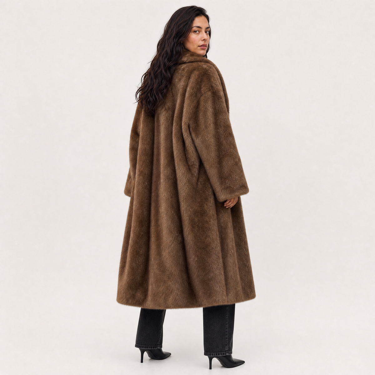 Long Faux Fur Overcoat