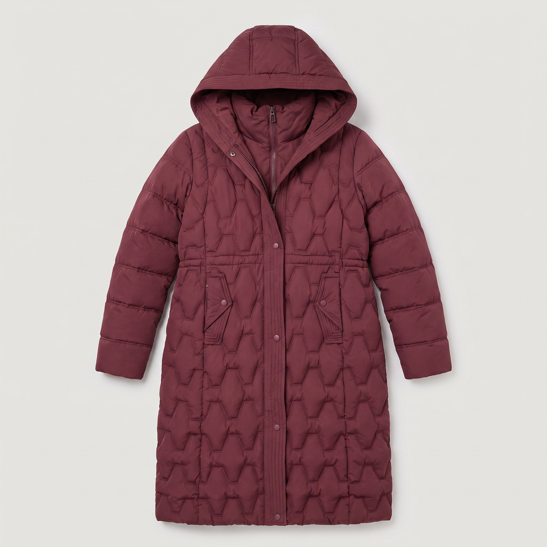 Long Hooded Quilted Puffer Coat