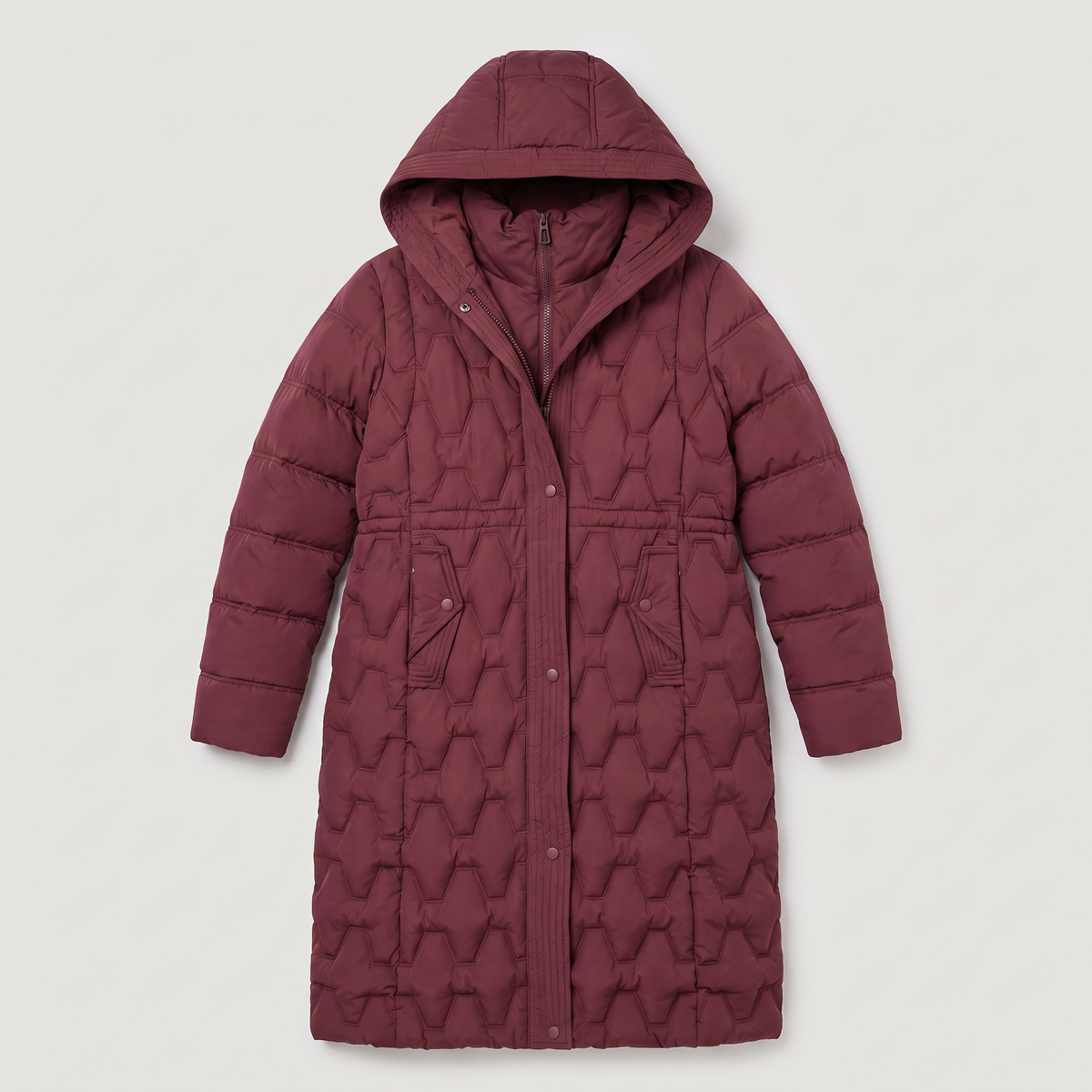 Long Hooded Quilted Puffer Coat
