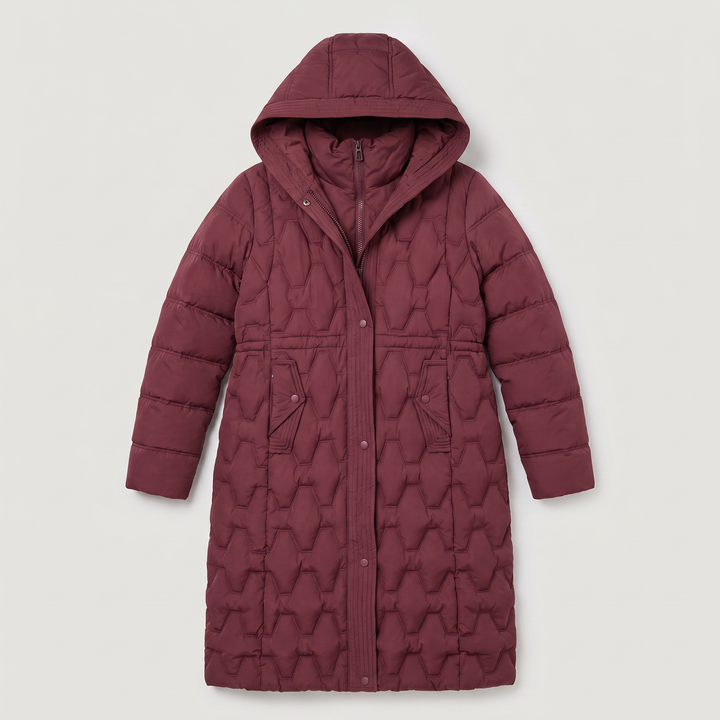Long Hooded Quilted Puffer Coat