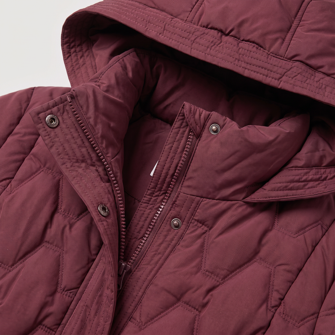 Long Hooded Quilted Puffer Coat
