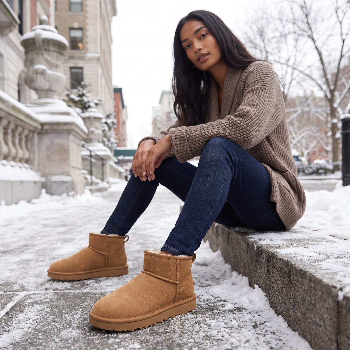 Shearling-Lined Suede Ankle Boots