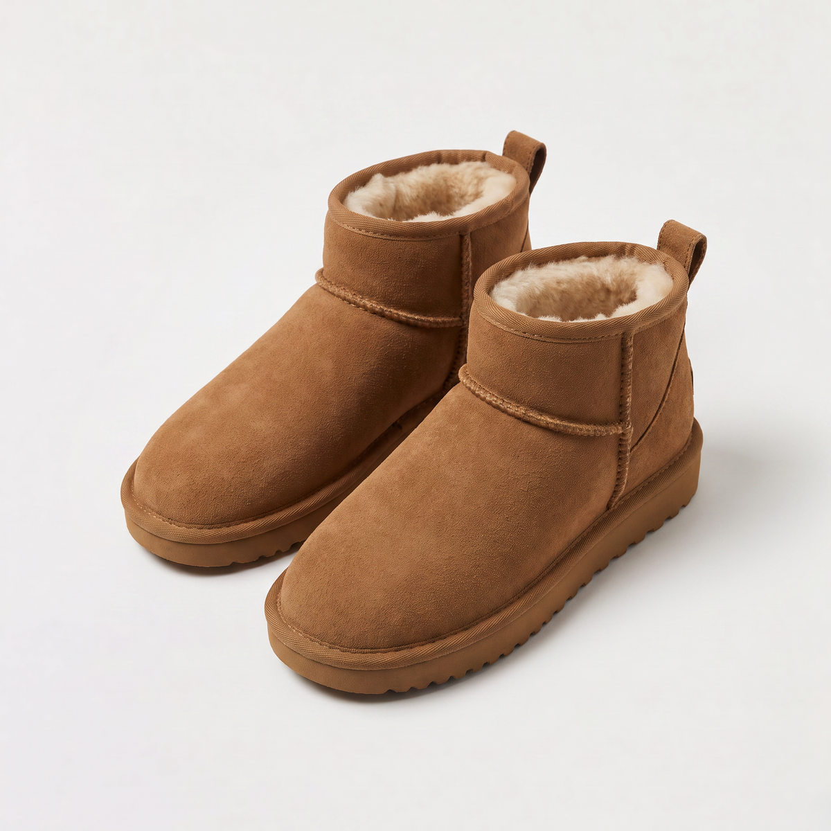 Shearling-Lined Suede Ankle Boots