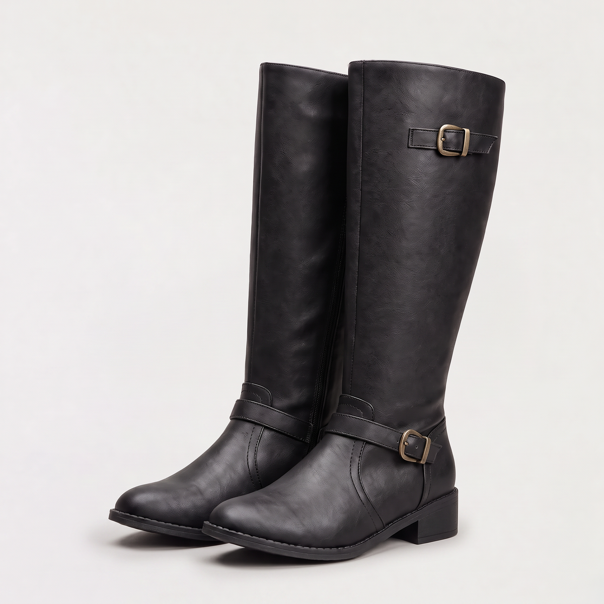 Pu Leather Knee-High Riding Boots
