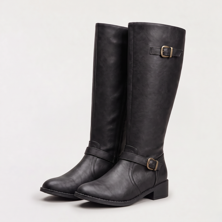 Pu Leather Knee-High Riding Boots