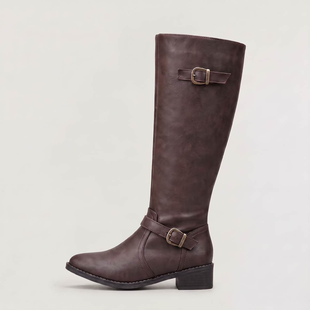 Pu Leather Knee-High Riding Boots