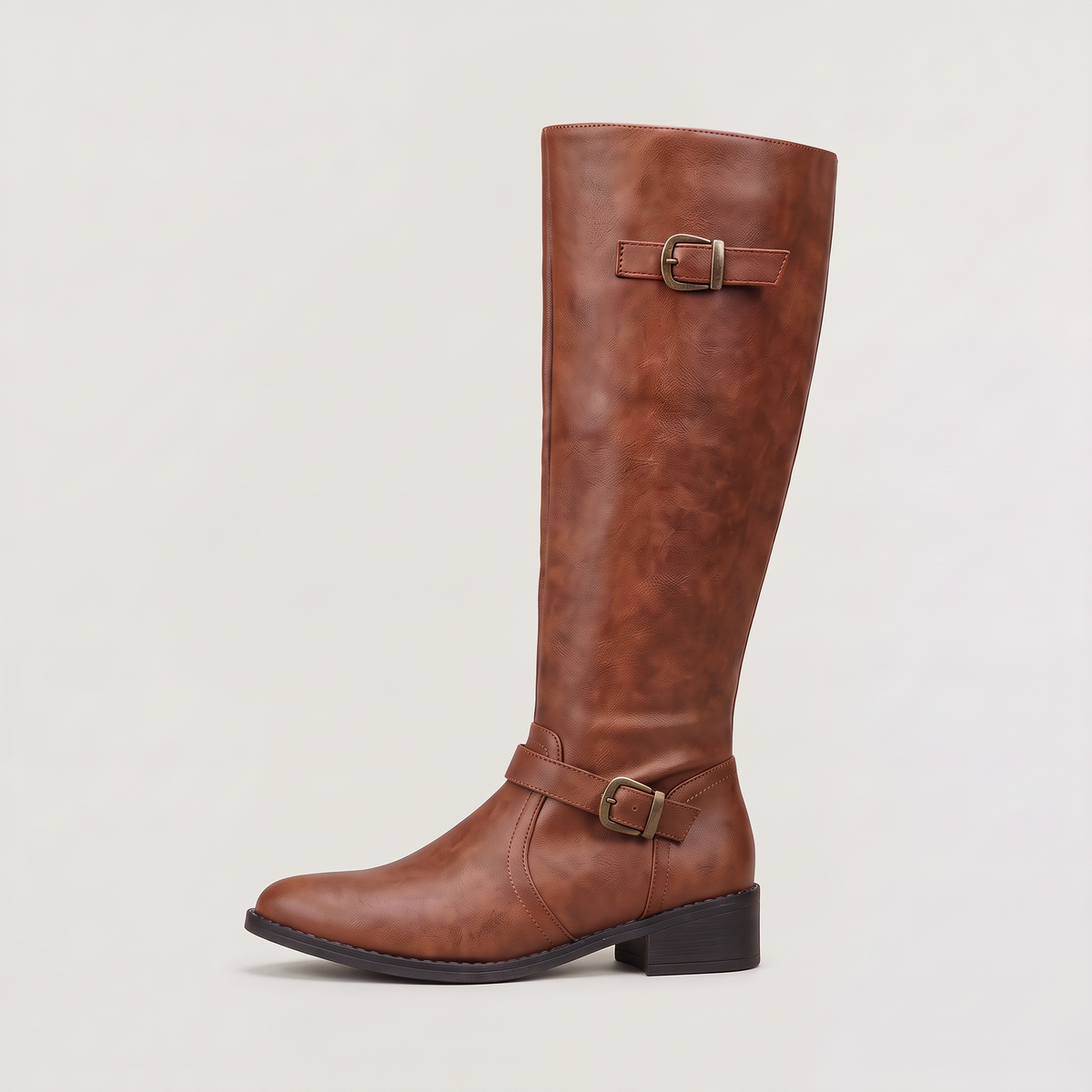 Pu Leather Knee-High Riding Boots