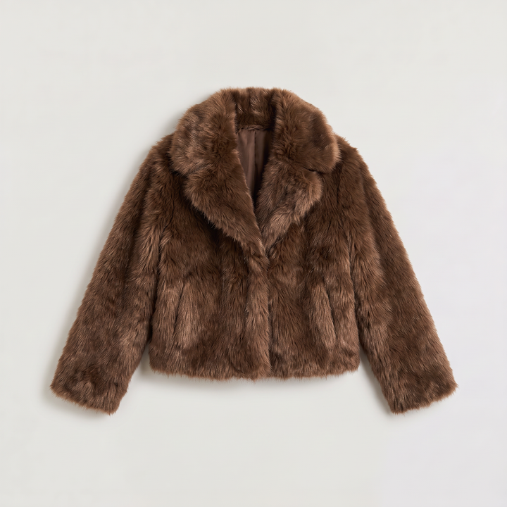 Cropped Shaggy Faux-Fur Long Sleeves Jacket