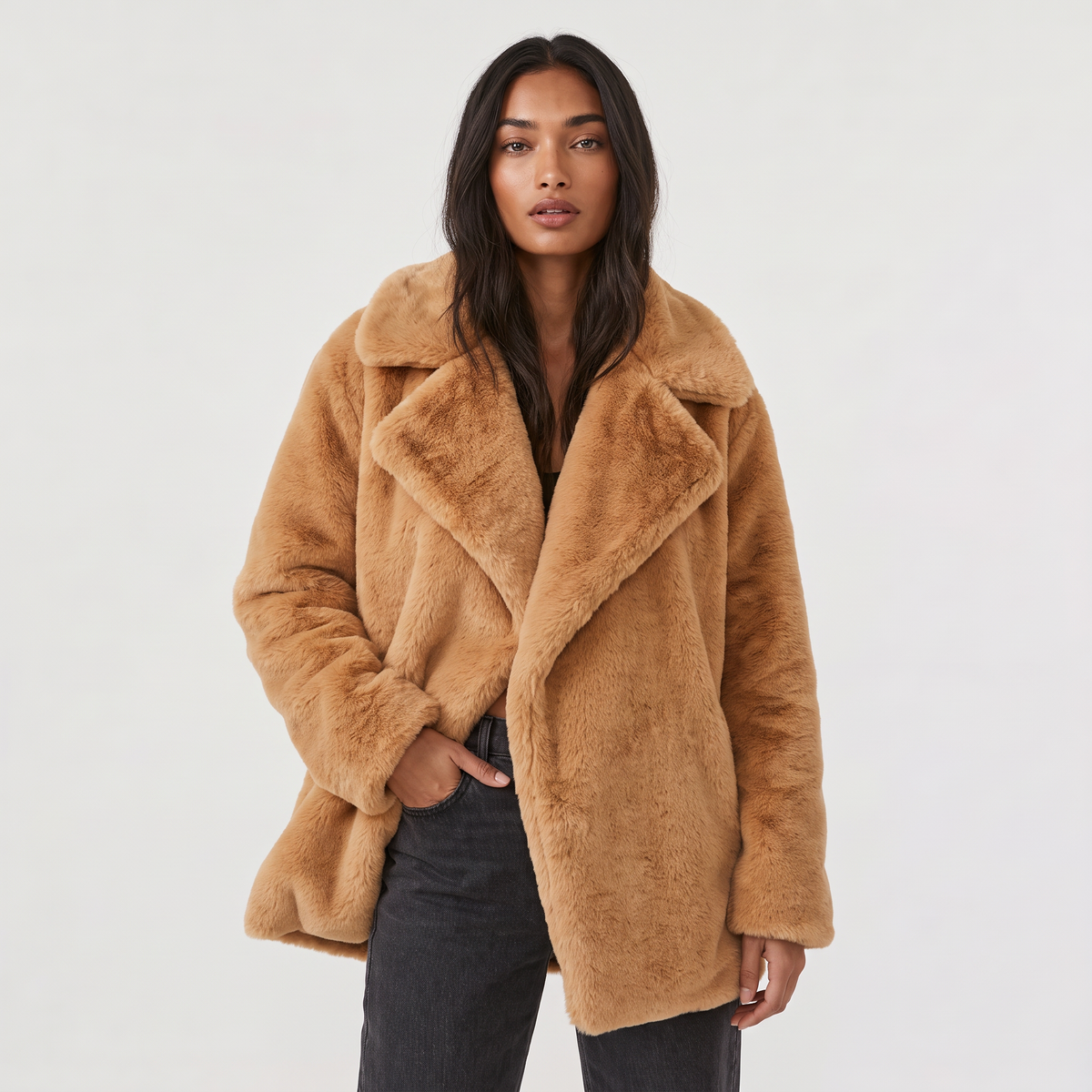 Plush Oversized Short Coat