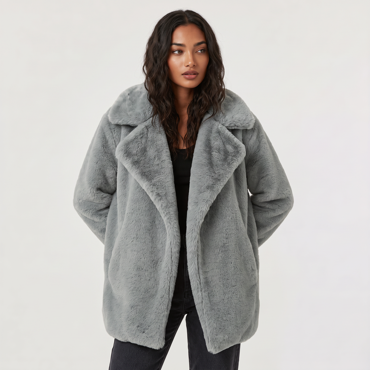 Plush Oversized Short Coat