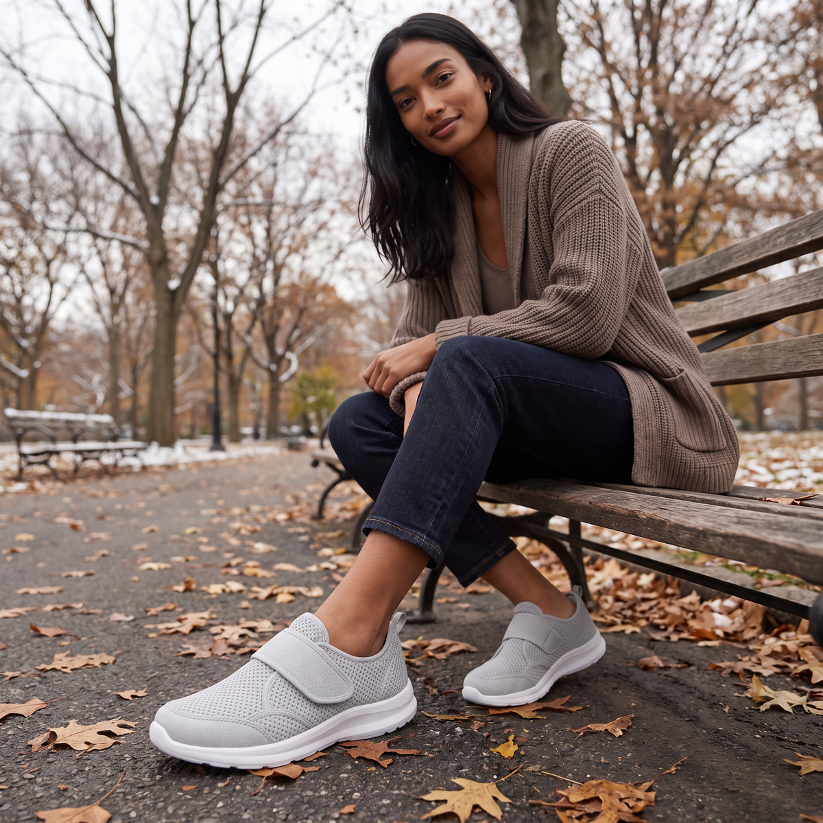 Extra-Wide Strap Walking Shoes