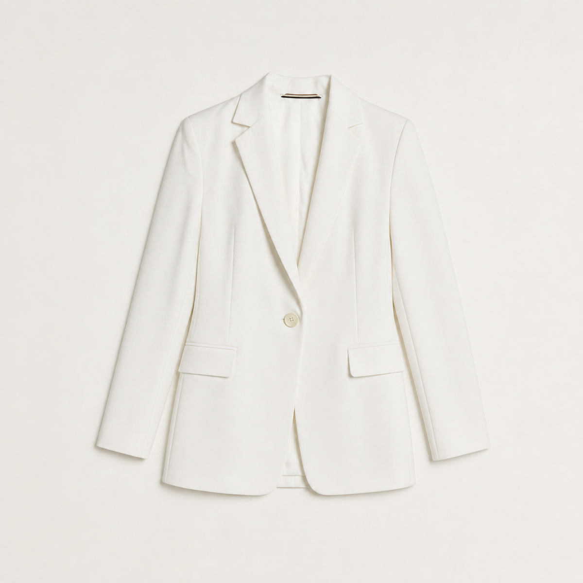 Single-Button Notch Lapel Tailored Blazer